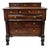 Antique American Empire Crotch Mahogany Step Back Tall Chest Dresser W/ Paw Feet For Sale