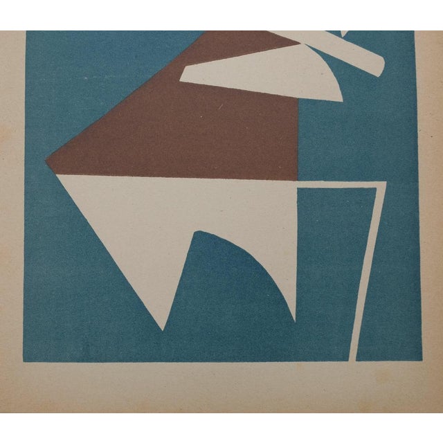 Modern Alberto Magnelli, Composition abstraite sur fond bleu, Lithograph For Sale - Image 3 of 4