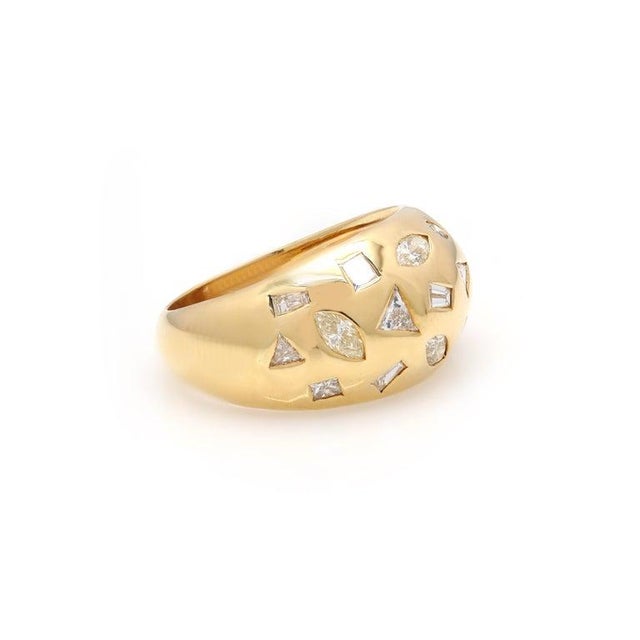 Not Yet Made - Made To Order Genuine Diamond Celestial Dome Ring in Solid 18k Yellow Gold Size 7 For Sale - Image 5 of 6