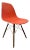Herman Miller Eames Molded Plastic Side Chair With Dovel-Legs Red Orange/Walnut For Sale