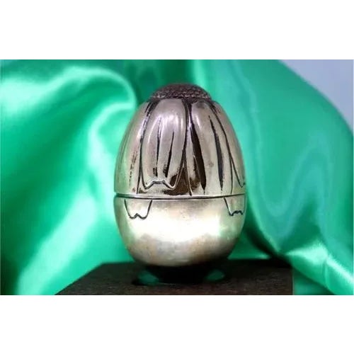 Silver Egg with Engravings For Sale - Image 4 of 6