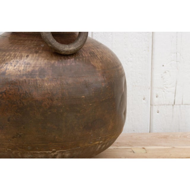 Indian Rare Antique Polished Brass Planter For Sale - Image 3 of 10