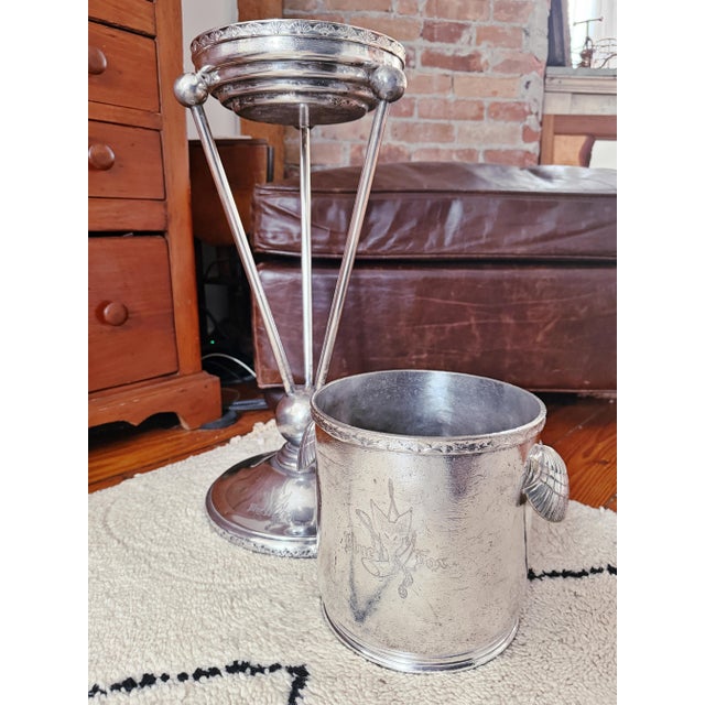 Vintage Silver Plated Champagne Bucket and Stand From the Blue Fox For Sale In New York - Image 6 of 16
