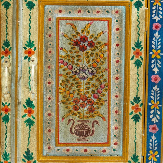Indian Painted Cabinet, 1940s For Sale - Image 10 of 12