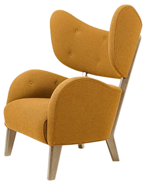 Orange Raf Simons Vidar 3 Natural Oak My Own Chair Lounge Chair by Lassen