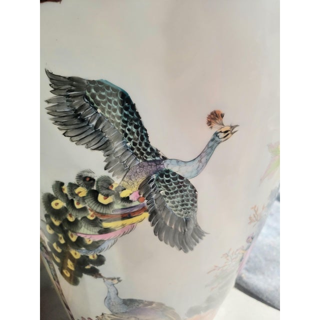 Monumental Palace Sized Porcelain Vintage Chinoiserie Famille Rose Giant Floor Vase Room Decor For Sale - Image 14 of 14