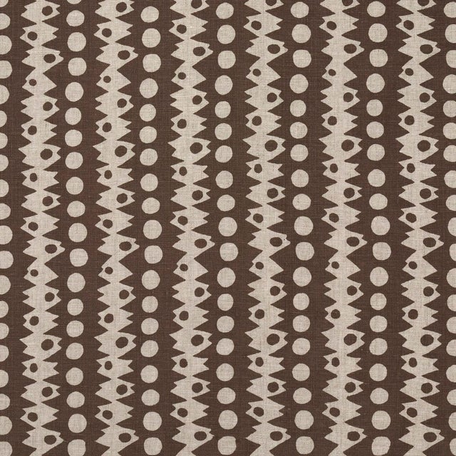 SAMPLE - Schumacher X Drusus Tabor Trickledown Fabric In Brown On Natural For Sale