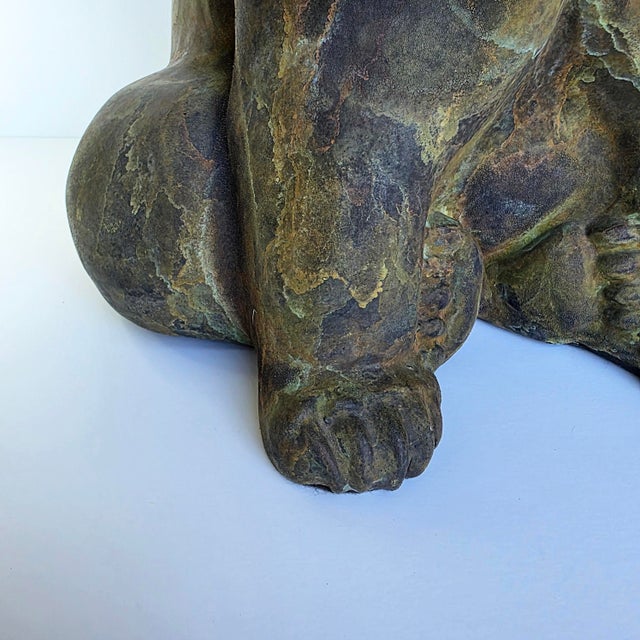 1980s Tony Evans Large Raku Pottery Bear Sculpture, 1988 For Sale - Image 5 of 13