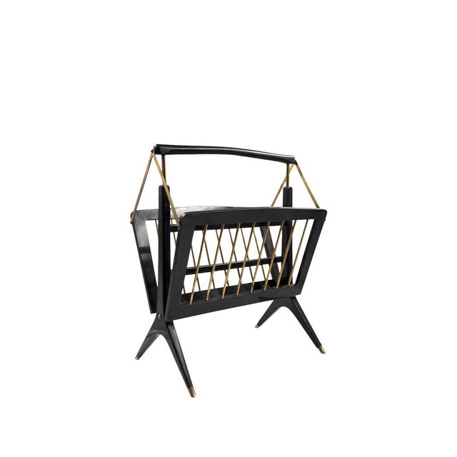 Mid-Century Modern Italian Brass Magazine Rack, 1950s For Sale - Image 14 of 14