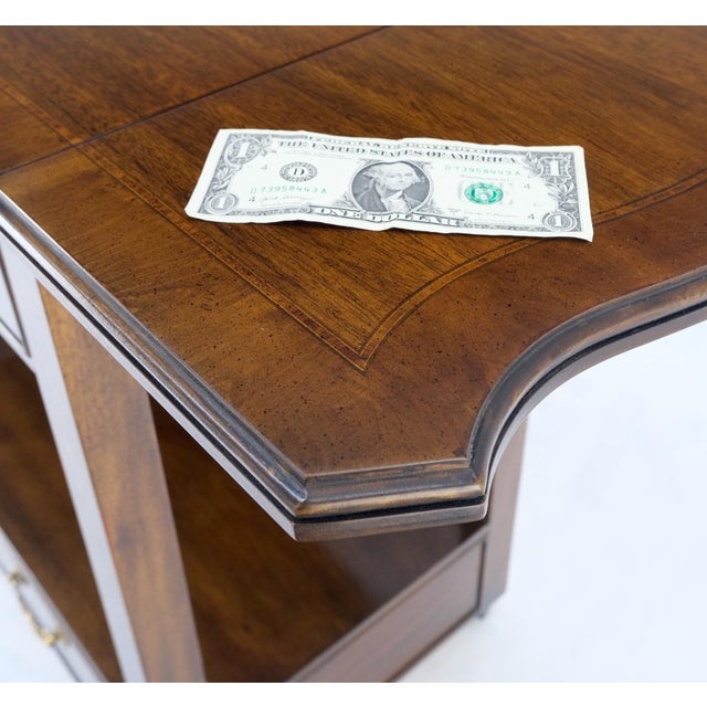 Mahogany Banded Inlay drop leaf silver drawer 5 drawers Expandable server cart cabinet on wheels MINT!.