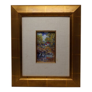 2003 Judy O’Brien Galatha Miniature Heron Landscape Painting For Sale