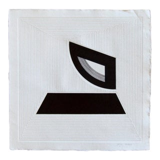 Contemporary Abstract Ink and Perforantions on Indian Paper Painting “Untitled 10" by Jesus Perea For Sale