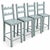 Set of 4 Country French Counter Stools With Custom Antique French Coastal Cottage Blue Finish For Sale - Image 4 of 5