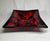 Mid 20th Century Black Red Geometric Pattern Fused Glass Square Bowl For Sale - Image 11 of 11