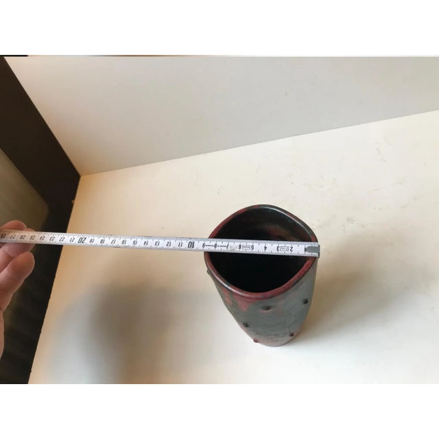 Ceramic Art Deco Vase with Camou-Glaze by Niels Peter Nielsen for Dagnaes, 1940s For Sale - Image 6 of 7