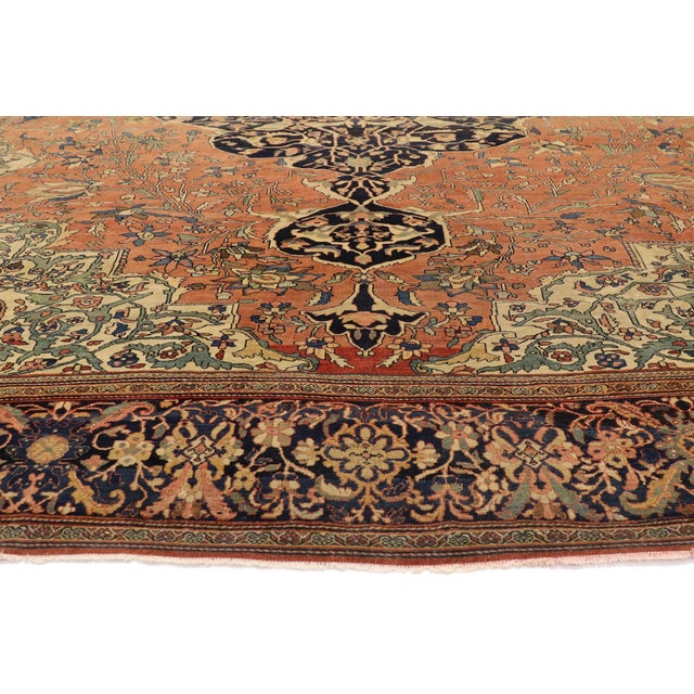 Late 19th Century Late 19th Century Persian Farahan Sarouk Rug, 10'06 X 13'07 For Sale - Image 5 of 12