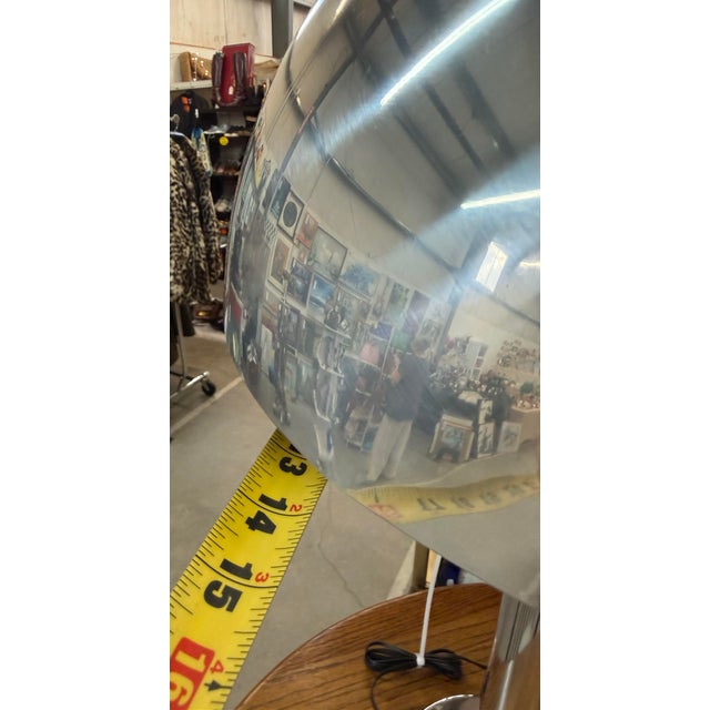 Chrome Vintage Mid-Century Modern Robert Sonneman for Laurel Chrome & Aluminum Mushroom Lamp For Sale - Image 8 of 9