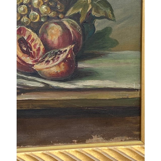 Wood 1927 Dutch Oil on Canvas Still Life Study “Fruit With Urn” Signed B. Jopps For Sale - Image 7 of 12