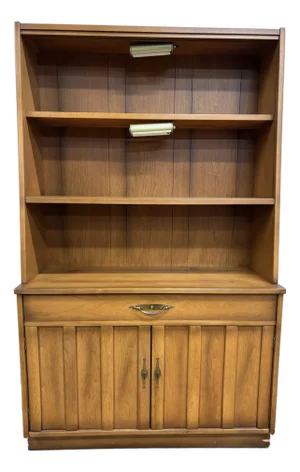 Vintage American of Martinsvile MCM Lighted China Cabinet and Hutch