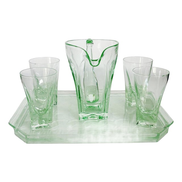 Glass Set Tray, France, 1940, Set of 6 For Sale