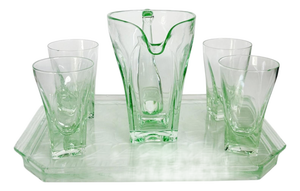Glass Set Tray, France, 1940, Set of 6