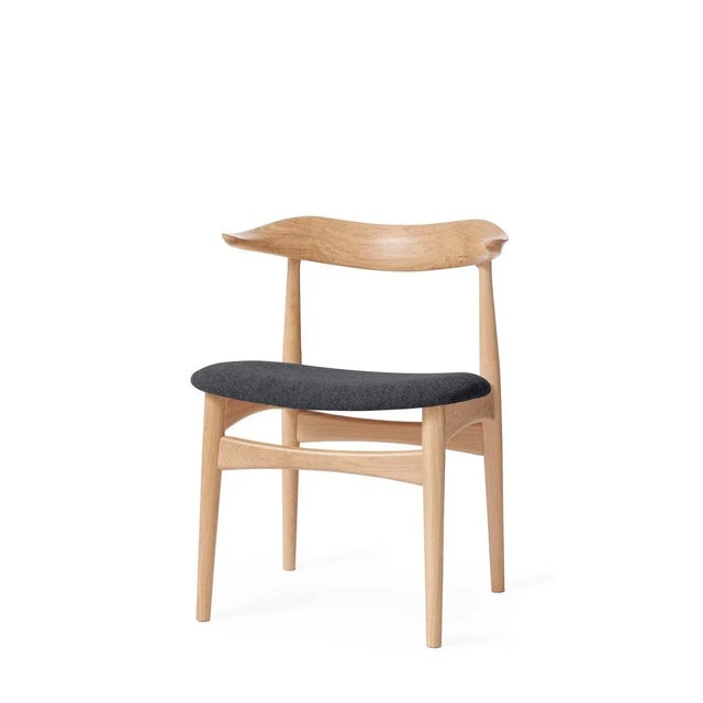 Cow Horn Chair Oak Anthracite Melange by Warm Nordic For Sale - Image 4 of 7