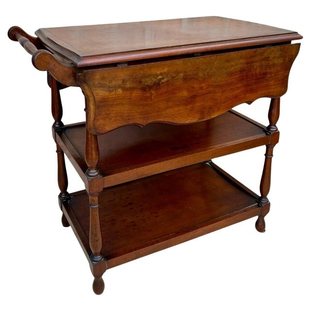 Wood Vintage Serving Trolley with Wheels and Wings, 1970s For Sale - Image 7 of 18