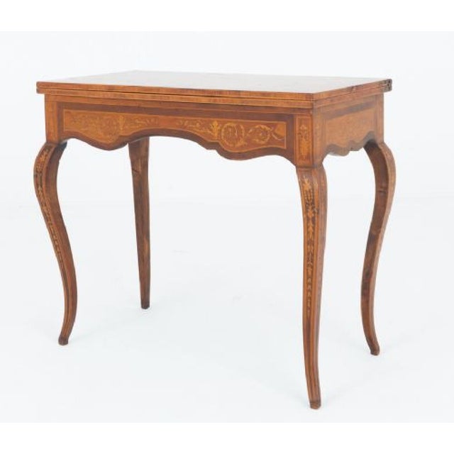 Antique French Game Table with Marquetry Inlay, 1880 For Sale - Image 10 of 10