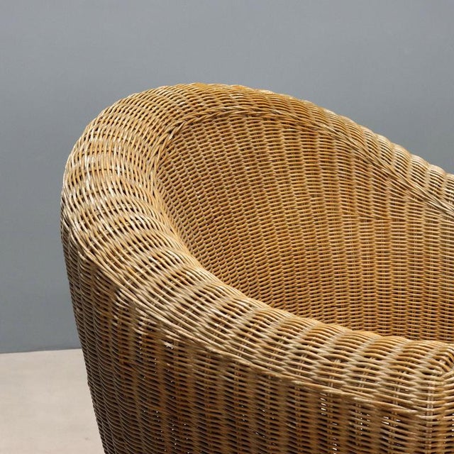 Vintage Armchairs in Wicker, Italy, 1960s-1970s, Set of 2 For Sale - Image 4 of 10