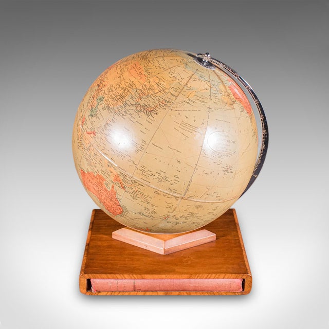 1950s Vintage Table Globe & Atlas, English, World Map, Philips Challenge, Mid Century For Sale - Image 5 of 12