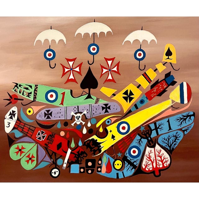 Overall 21 X 27 image is 17.25 X 23.5 This is a mixed media print on canvas by beloved comedian and artist Jonathan...