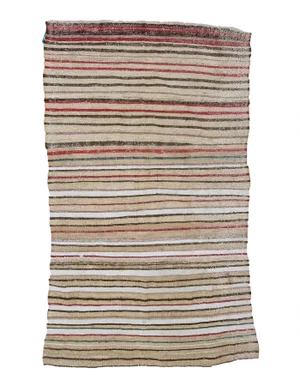 Vintage Turkish Striped Kilim Rug - 5′ × 7′11″