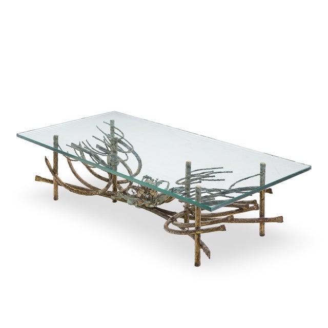 Mid-Century Modern Daniel Gluck Mid Century Sculptural Bronze Coffee Table For Sale - Image 3 of 4