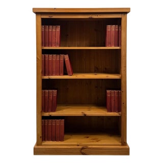 Mid-Century Pine Bookcase with Open Shelves For Sale