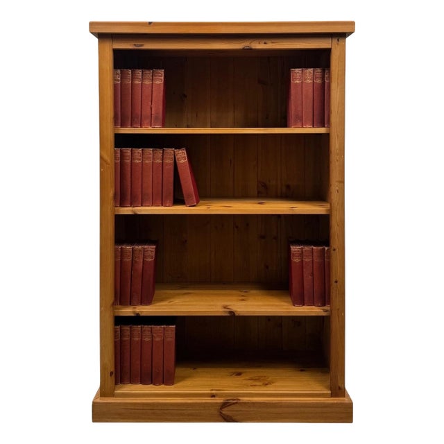 Mid-Century Pine Bookcase with Open Shelves For Sale
