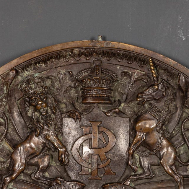 Antique Cast Bronze Mirror from Royal Insurance Company, 1880s For Sale - Image 6 of 15