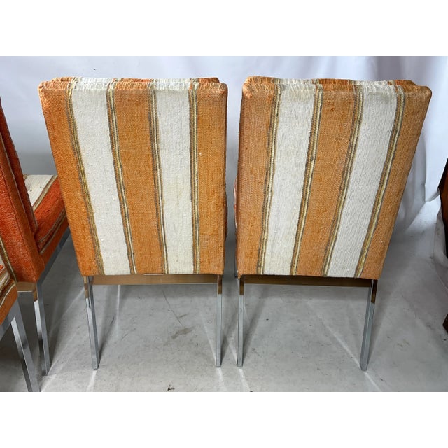 1970s 1970s Design Institute of America Chrome Parsons Chairs - Set of 4 For Sale - Image 5 of 12