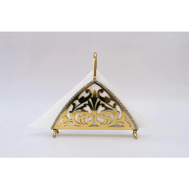 1920s Brass Napkin Holder, Vienna, 1920s For Sale - Image 5 of 10