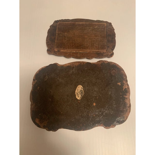 Wood 1940s Syroco Carved Wooden Box For Sale - Image 7 of 8