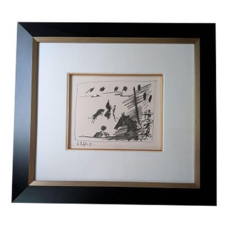 Pablo Picasso Framed Litograph " a Los Toros , Jeu De La Cape 1961" For Sale