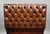 Brown Antique Hand-Dyed Leather Ottoman, 1920 For Sale - Image 8 of 9
