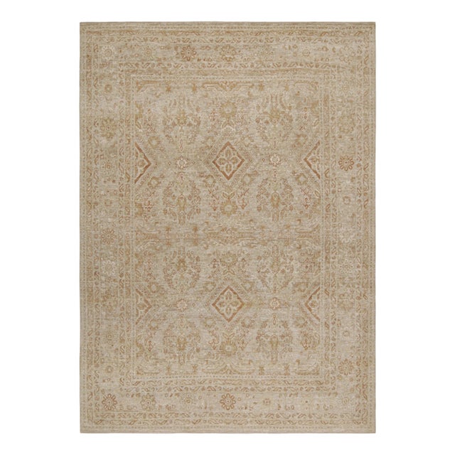 Beige 2010s Rug & Kilim’s Oushak Style Rug in Beige-Brown & White Geometric Patterns For Sale - Image 8 of 8