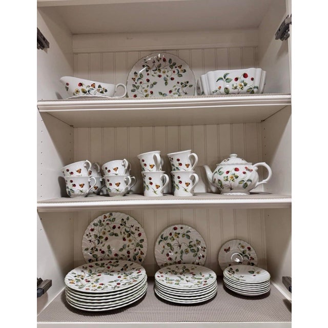 Vintage “Old Foley” Complete Set of English Dinnerware (Strawberry & Butterflies) For Sale - Image 6 of 10