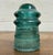 Glass Vintage Hemingray No 9 Aqua Glass Insulator For Sale - Image 7 of 9