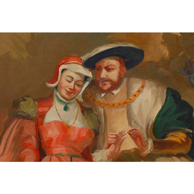 Figurative 1920s "Tudors in Love" Figurative Oil Painting For Sale - Image 3 of 11