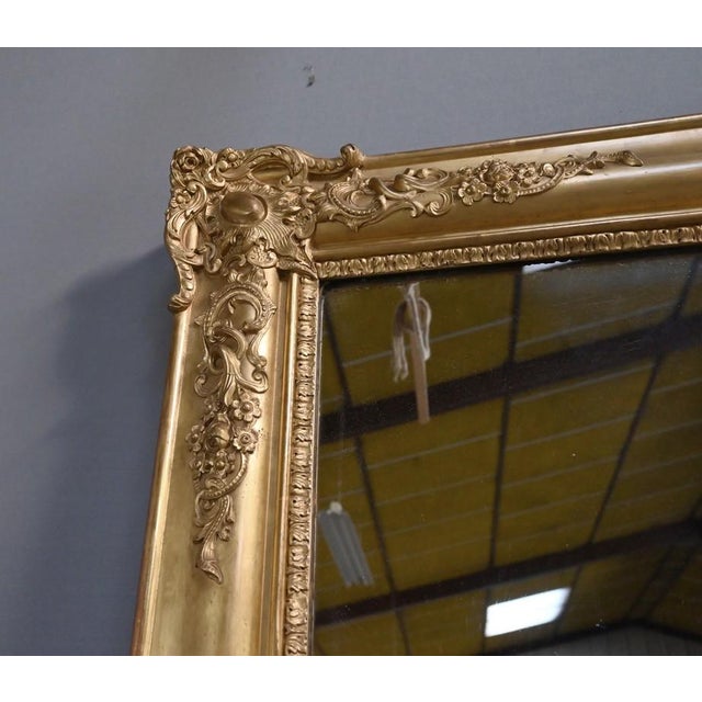 19th Century Restoration Gilded Wood Mirror For Sale - Image 4 of 15