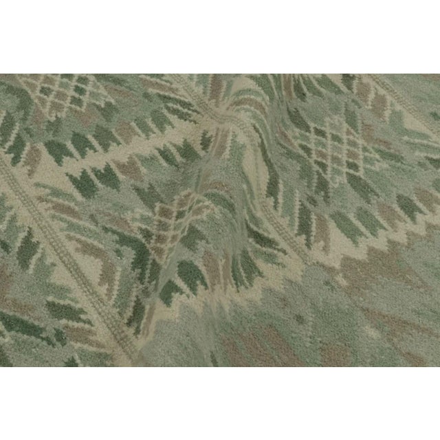 Rug & Kilim's Oversized Scandinavian Style Custom Rug in Exotic Yarn With Green Design For Sale - Image 9 of 10