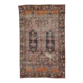 Distressed Vintage Turkish Rug - 4′11″ × 7′10″ For Sale
