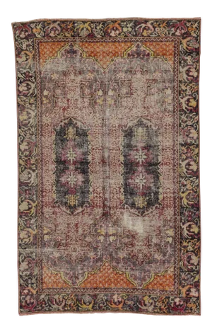 Distressed Vintage Turkish Rug - 4′11″ × 7′10″