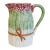 Vintage Ceramic Majolica Style Asparagus Motif Pitcher For Sale